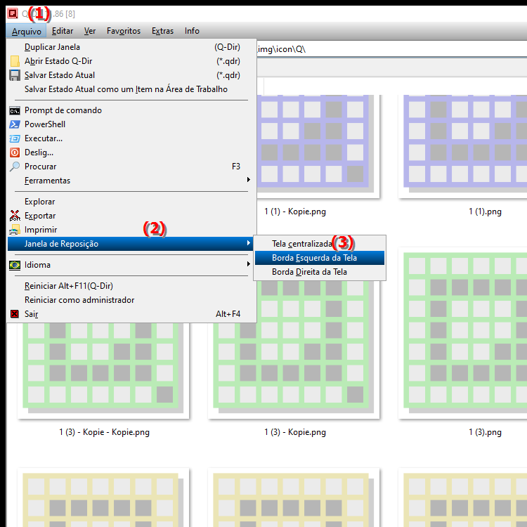 Como posiciono a janela do File Explorer na borda esquerda da tela